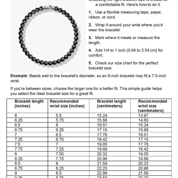 CHC 6mm Bead Men's Bracelet & Sterling Silver Satin Finish